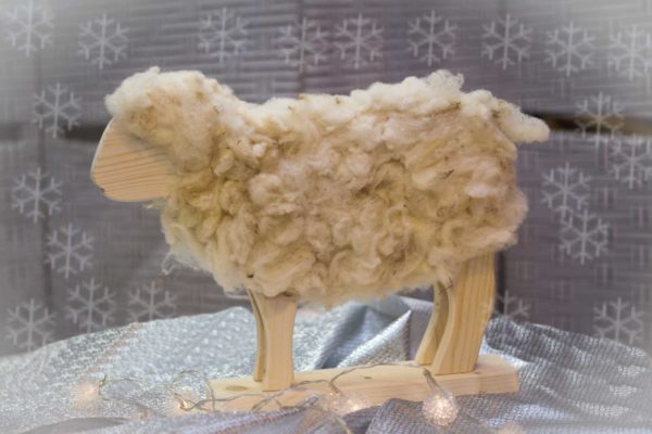 Krippenfigur  Schaf weiß