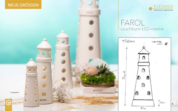 Dekoobjekt Leuchtturm Farol LED
