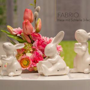 Deko Hase Fabrio mit Schleife