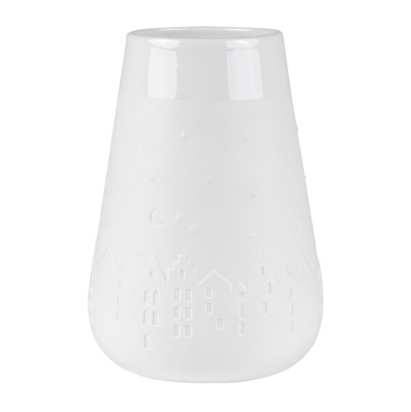 Poesie Porzellanvase "Winterstadt"