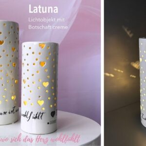 Dekolicht Latuna LED mit Decal „Zuhause“